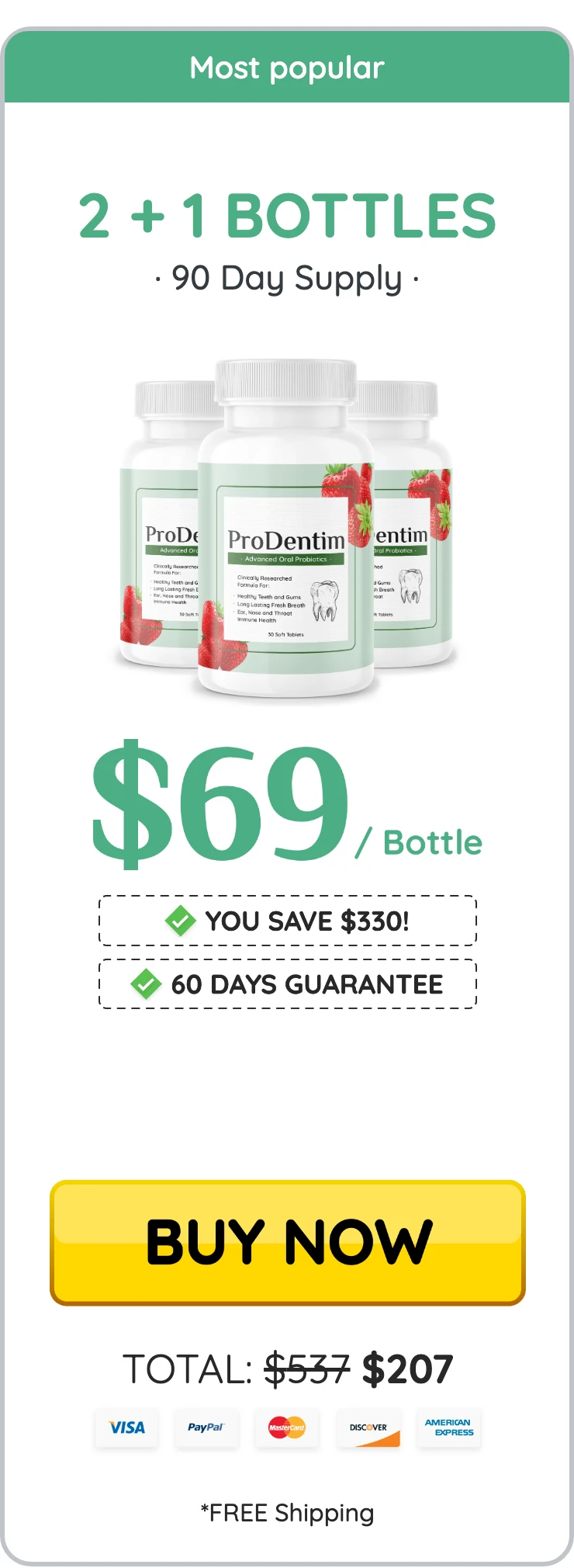 ProDentim 3 bottles